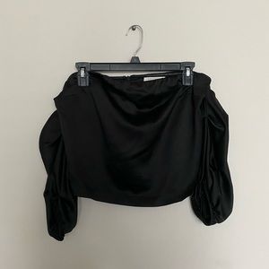 Silk Top Off-Shoulder